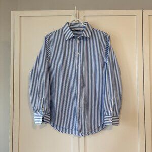 Zara button down women's coton striped shirt (size L)
